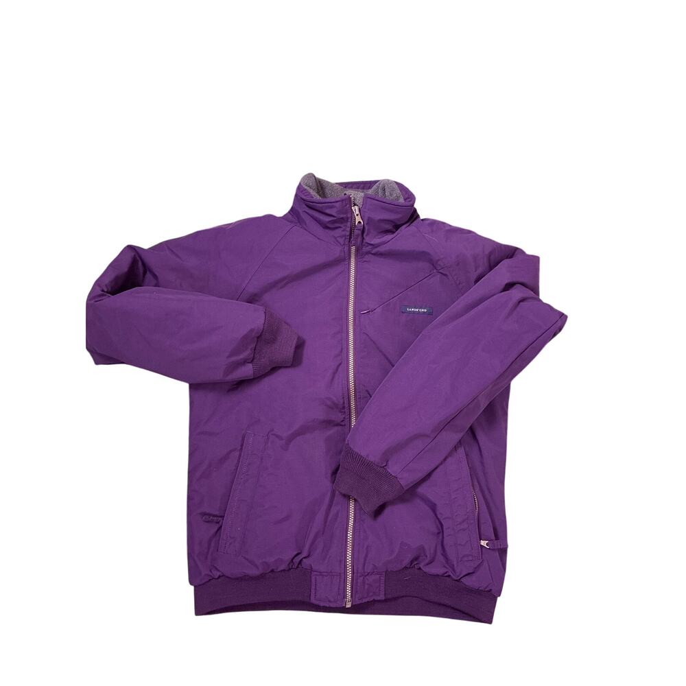 Lands' End Squall Purple Fleece Jacket Women's XS Winter Coat